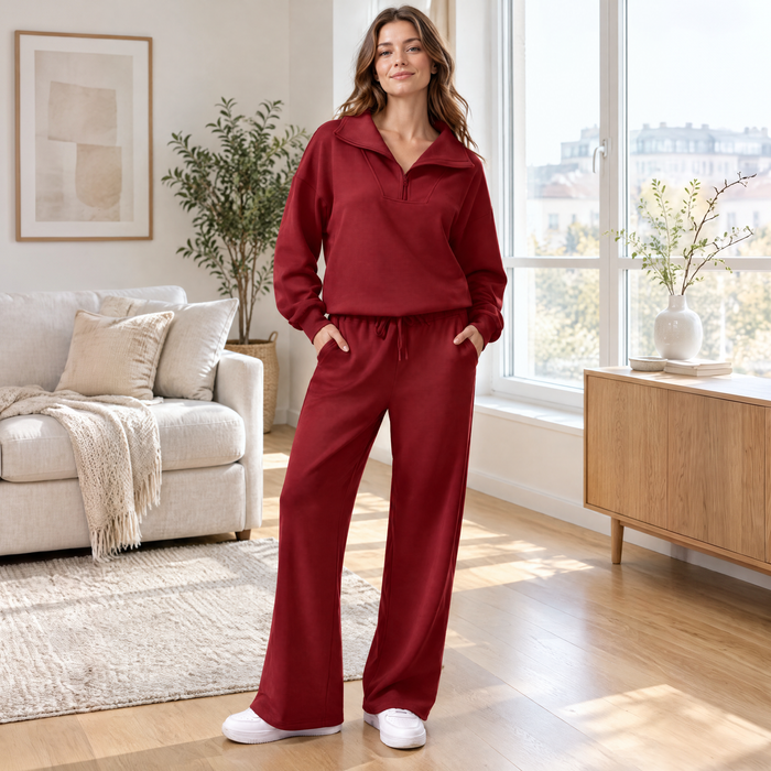 Halfzip-Set mit weiter Hose